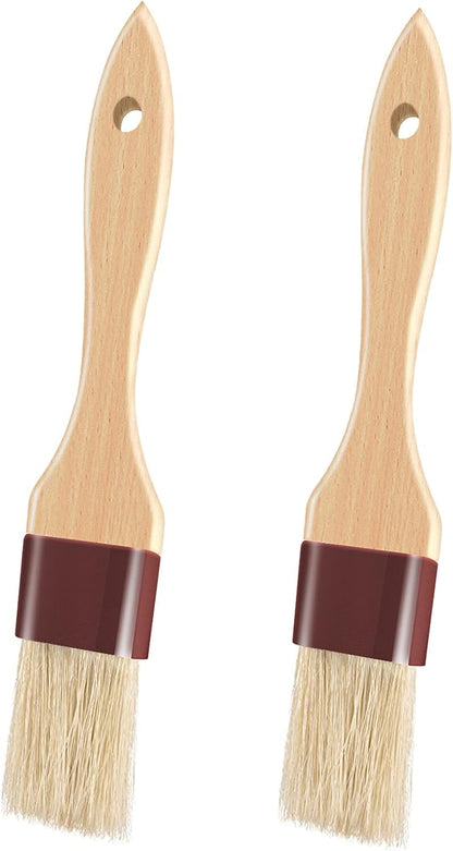 Pastry Brushes for Baking Basting Brush with Boar Bristles and Beech Hardwood Handles Culinary Oil Brush for Barbecue Butter Grill BBQ Sauce Baster (1 inch)