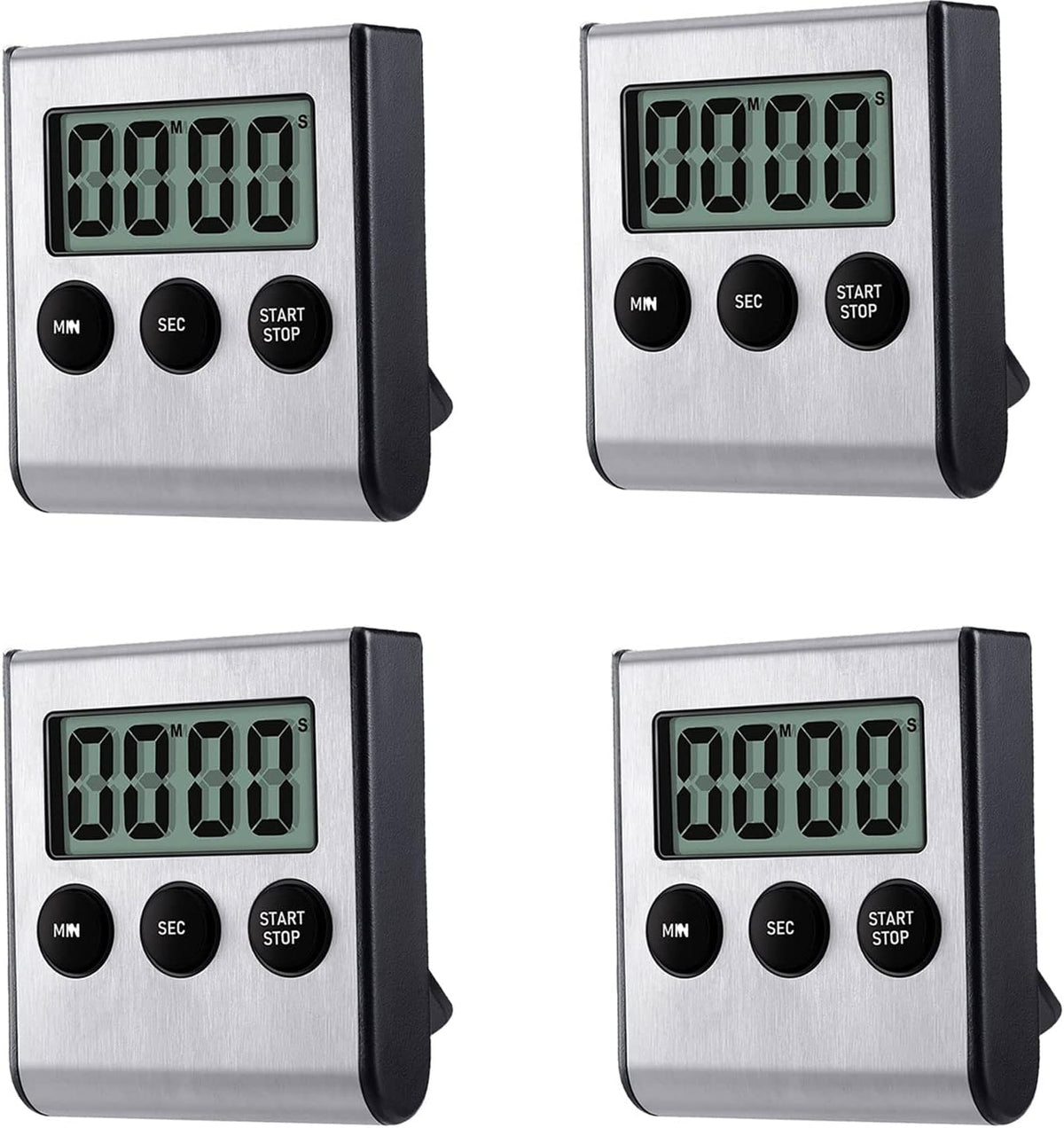 Digital Kitchen Timer - Magnetic Countdown With Loud Alarm, Stainless Steel for Cooking, Baking, Sports Games