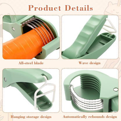 2 Pcs Food Manual Slicer Fruit and Vegetable Cutter Stainless Steel Banana Slicer with ABS Handle for Quickly Making Fruit Vegetable Salad