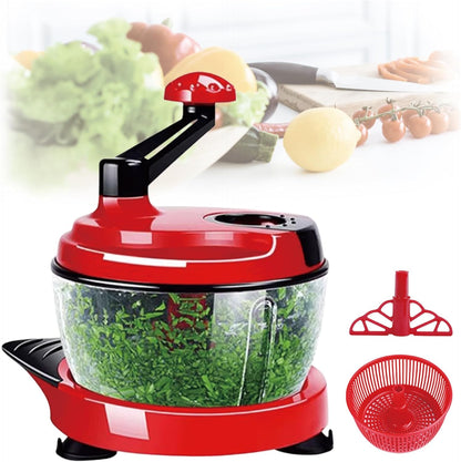 Multi-Functional Manual Food Chopper Processor, 8-Cup Capacity, Hand-Powered Kitchen Helper with 420 Stainless Steel Blades, for Chopping Vegetables, Nuts, Meat & Salsa