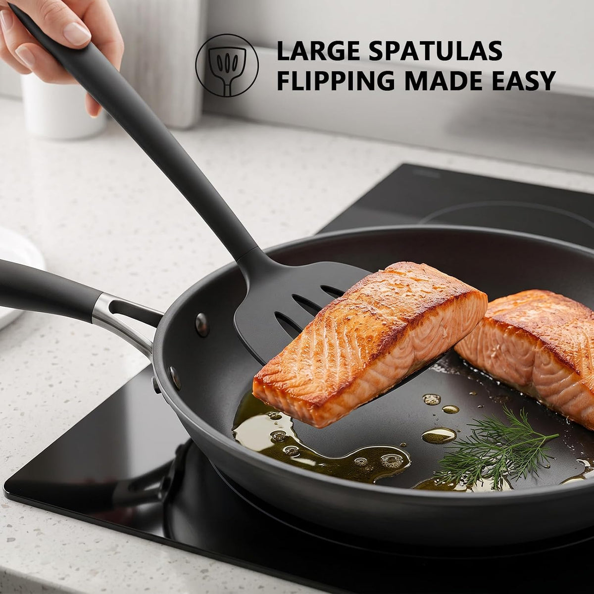 3 Pack Silicone Spatula Set, Heat Resistant to 500°F, BPA-Free