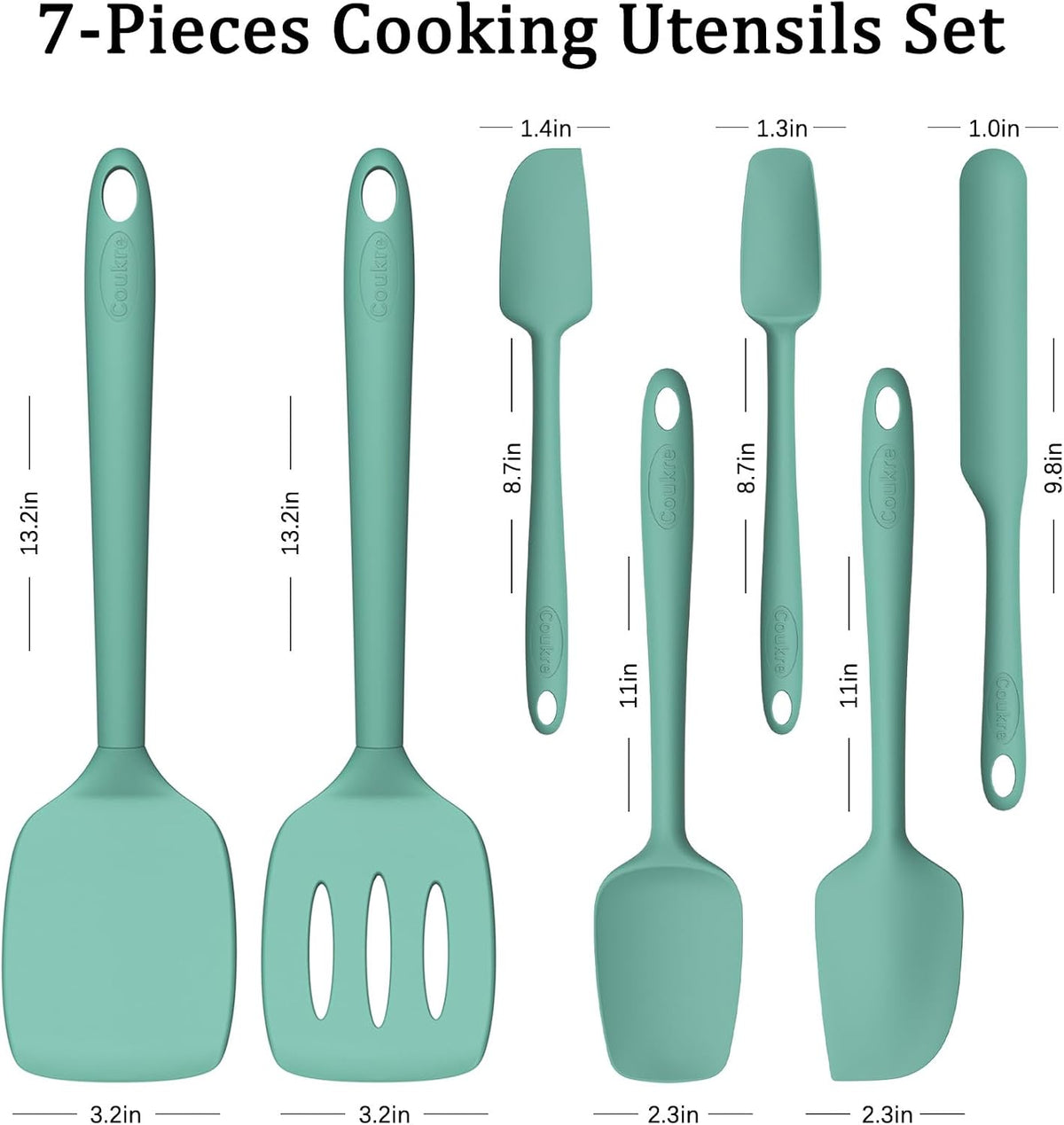 3 Pack Silicone Spatula Set, Heat Resistant to 500°F, BPA-Free