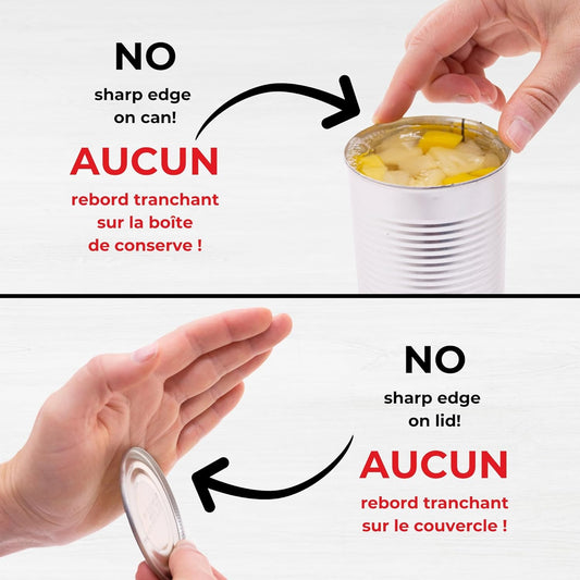 Securimax Auto Can Opener, Patented Safe Edge Technology with Lid Lifter, Leaves No Sharp Edges on Lid & Can, Ambidextrous Use, Heavy Duty Non-Slip Knob for Secure Handling