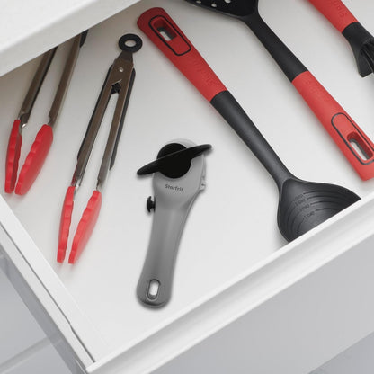 Securimax Auto Can Opener, Patented Safe Edge Technology with Lid Lifter, Leaves No Sharp Edges on Lid & Can, Ambidextrous Use, Heavy Duty Non-Slip Knob for Secure Handling