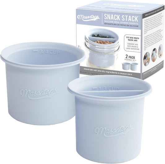 Snack Stack - Mason Jar Dividers for Wide-Mouth Jars, Overnight Oats & Salad Meal Prep Containers
