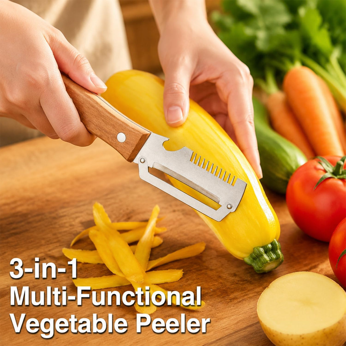 Vegetable Peeler, 2026 Upgrade Multifunctional Stainless Steel Peeler, 3 in 1 Vegetable Peeler for Kitchen, Kitchen Gadgets Tool for Fruit Pumpkin Peeling Potato Carrot Veggie Peeler (1Pcs)