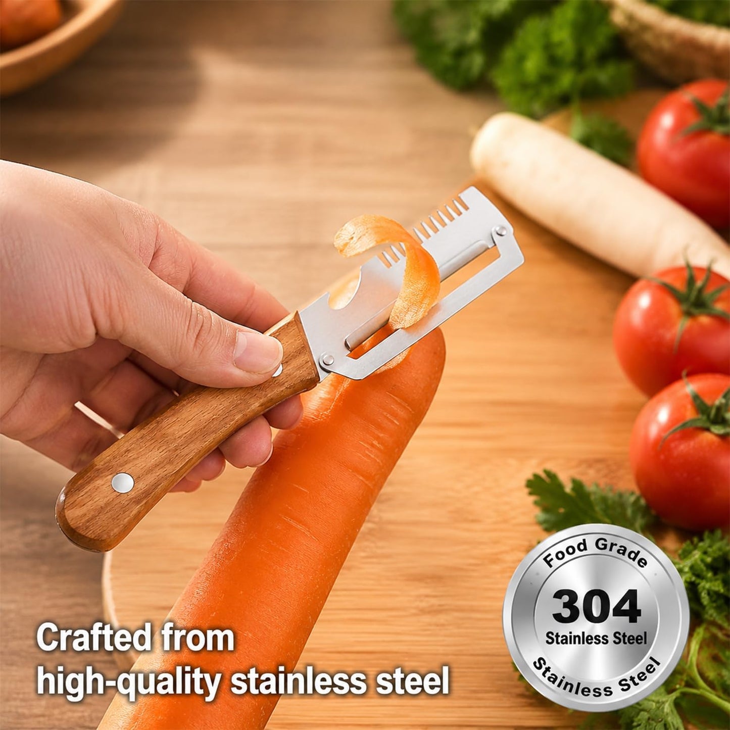 Vegetable Peeler, 2026 Upgrade Multifunctional Stainless Steel Peeler, 3 in 1 Vegetable Peeler for Kitchen, Kitchen Gadgets Tool for Fruit Pumpkin Peeling Potato Carrot Veggie Peeler (1Pcs)