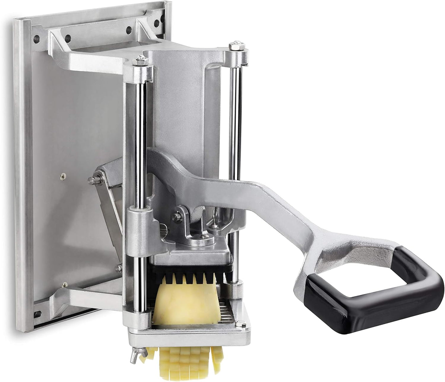 Extra Heavy Duty French Fry Cutter 3/8" with Wall Bracket, Fixed Counter or Wall Mount, Cast Iron and Aluminum Body with Stainless Steel Components