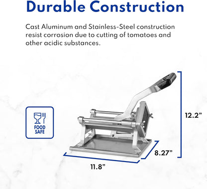 Extra Heavy Duty French Fry Cutter 3/8" with Wall Bracket, Fixed Counter or Wall Mount, Cast Iron and Aluminum Body with Stainless Steel Components