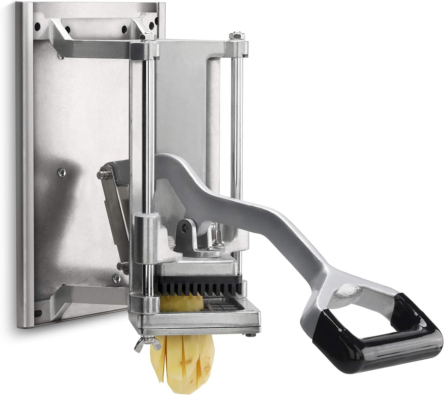 Extra Heavy Duty French Fry Cutter 3/8" with Wall Bracket, Fixed Counter or Wall Mount, Cast Iron and Aluminum Body with Stainless Steel Components