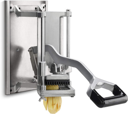 Extra Heavy Duty French Fry Cutter 3/8" with Wall Bracket, Fixed Counter or Wall Mount, Cast Iron and Aluminum Body with Stainless Steel Components
