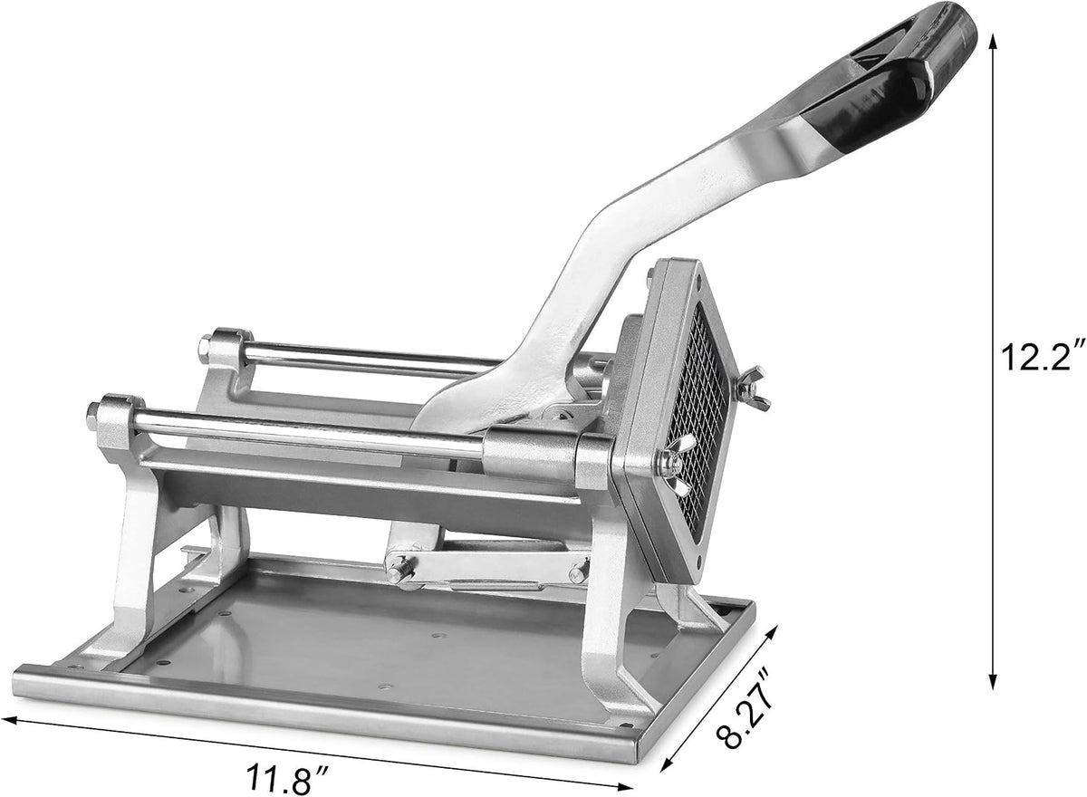 Extra Heavy Duty French Fry Cutter 3/8" with Wall Bracket, Fixed Counter or Wall Mount, Cast Iron and Aluminum Body with Stainless Steel Components