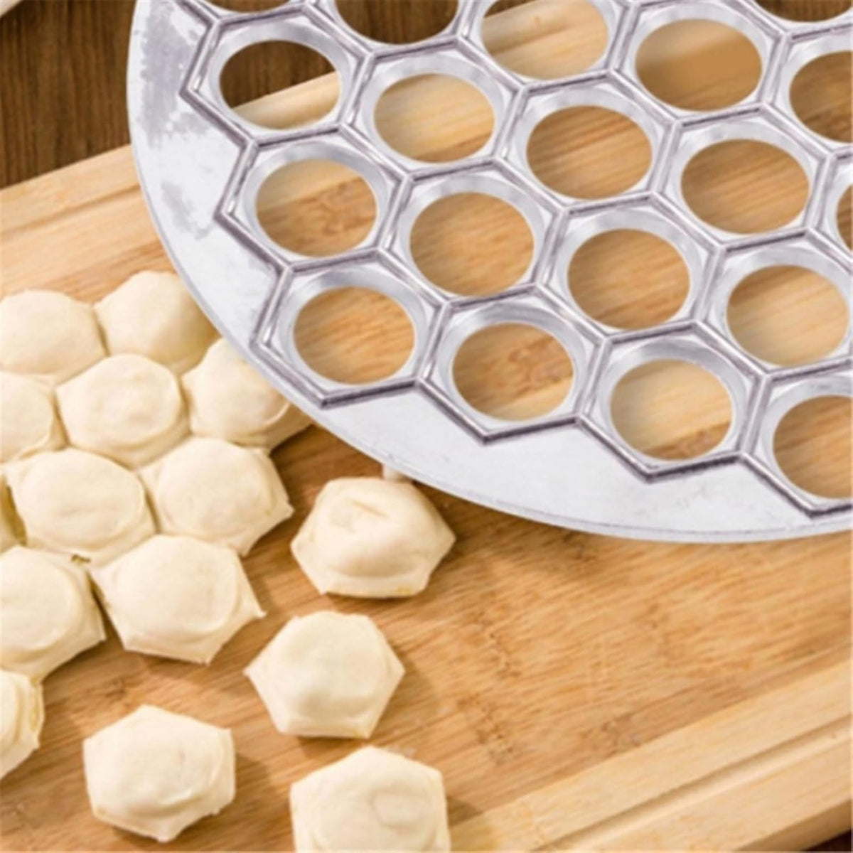 Silver Ravioli Dumpling Mold, Russian Pelmeni Maker,37 Holes Metal Ravioli Maker, Pelmeni Meat Dumplings Maker,Handmade Dumpling Cutter,Kitchen Utensils and Gadgets