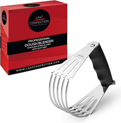 Pastry Blender Dough Cutter - Soft Grip Handle & Stainless Steel Blades - Professional Flour Mixer for Pasta, Pie Crust and Cake
