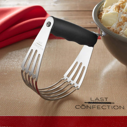 Pastry Blender Dough Cutter - Soft Grip Handle & Stainless Steel Blades - Professional Flour Mixer for Pasta, Pie Crust and Cake