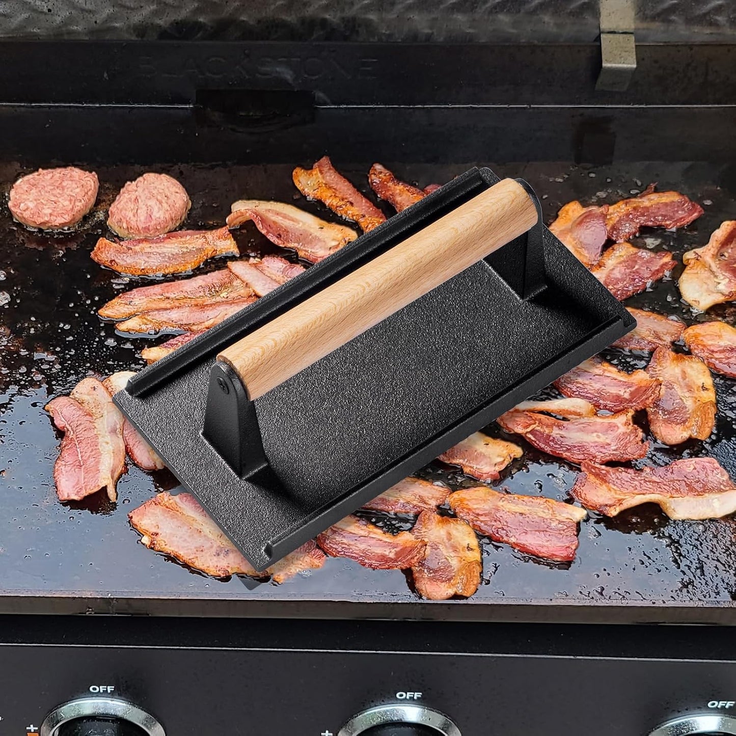 7 Piece Griddle Breakfast Kit for Blackstone, Griddle Accessories Set - Includes Pancake Batter Dispenser, Bacon Press, Egg Rings, Basting Brush