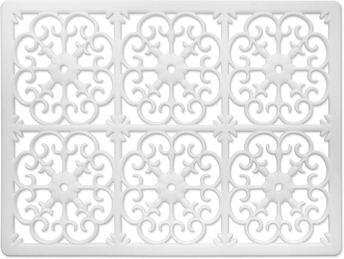 É, Extra Large, Thick, Silicone Trivet for Hot Dishes, Pots, and Pans, Heat Resistant Mat for Countertop, Hot Pad for Kitchen, Easy to Clean, 16 x 12 x 3/8 Inches, White