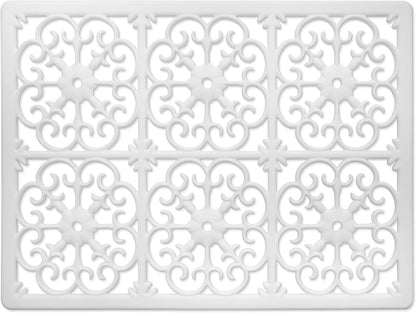 É, Extra Large, Thick, Silicone Trivet for Hot Dishes, Pots, and Pans, Heat Resistant Mat for Countertop, Hot Pad for Kitchen, Easy to Clean, 16 x 12 x 3/8 Inches, White