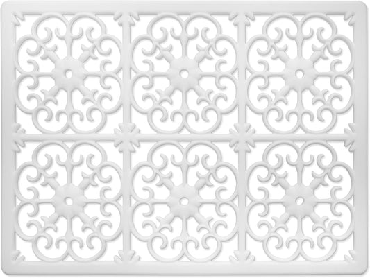 É, Extra Large, Thick, Silicone Trivet for Hot Dishes, Pots, and Pans, Heat Resistant Mat for Countertop, Hot Pad for Kitchen, Easy to Clean, 16 x 12 x 3/8 Inches, White