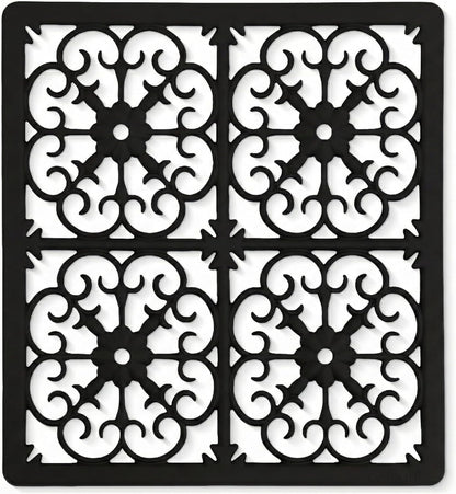 É, Extra Large, Thick, Silicone Trivet for Hot Dishes, Pots, and Pans, Heat Resistant Mat for Countertop, Hot Pad for Kitchen, Easy to Clean, 16 x 12 x 3/8 Inches, White