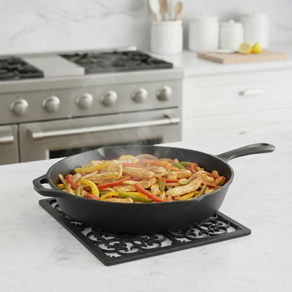 É, Extra Large, Thick, Silicone Trivet for Hot Dishes, Pots, and Pans, Heat Resistant Mat for Countertop, Hot Pad for Kitchen, Easy to Clean, 16 x 12 x 3/8 Inches, White