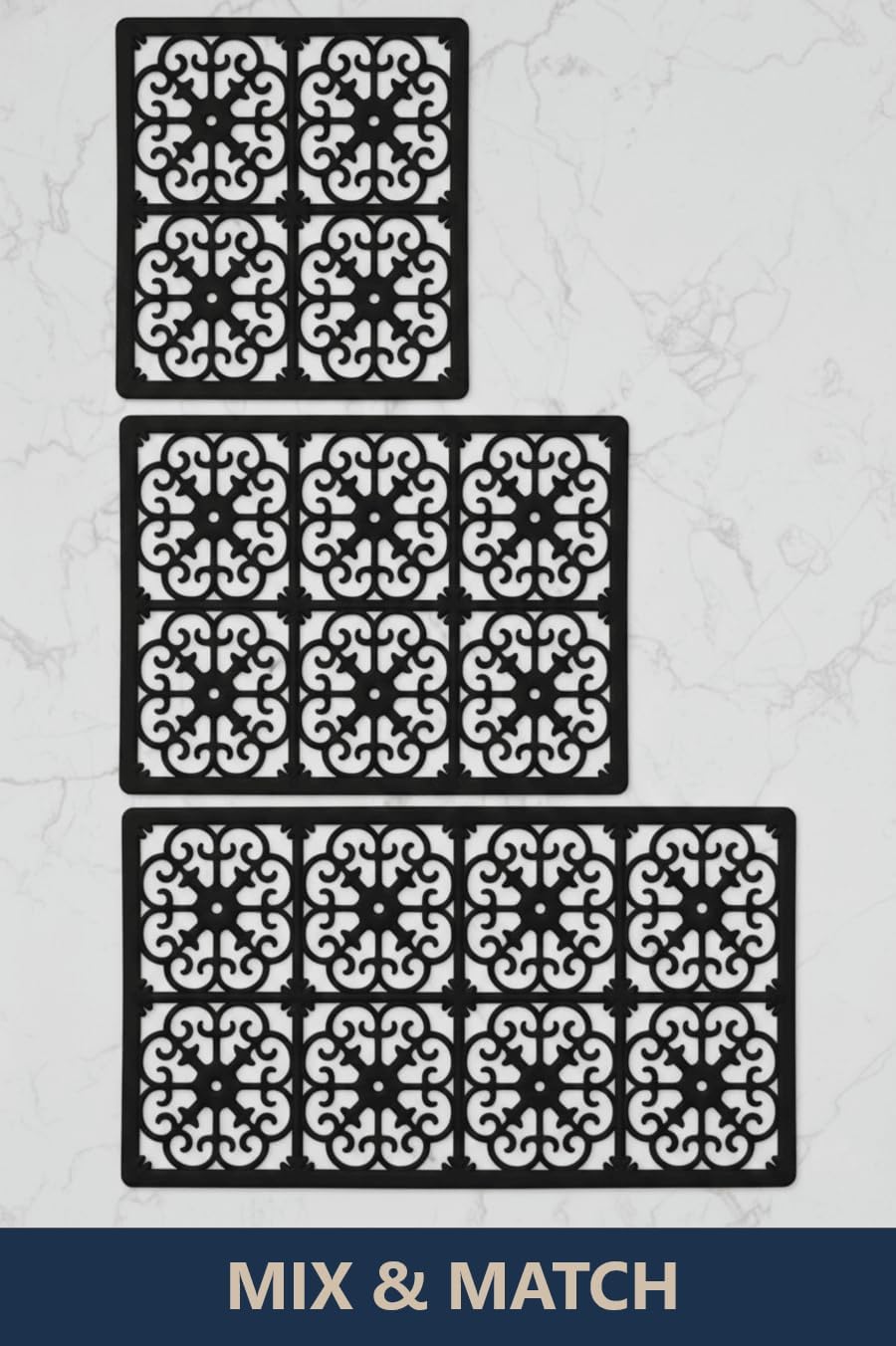 É, Extra Large, Thick, Silicone Trivet for Hot Dishes, Pots, and Pans, Heat Resistant Mat for Countertop, Hot Pad for Kitchen, Easy to Clean, 16 x 12 x 3/8 Inches, White