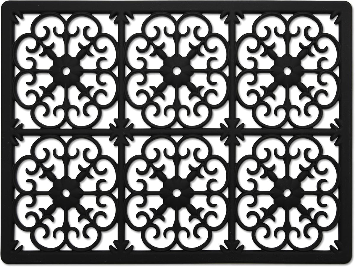 É, Extra Large, Thick, Silicone Trivet for Hot Dishes, Pots, and Pans, Heat Resistant Mat for Countertop, Hot Pad for Kitchen, Easy to Clean, 16 x 12 x 3/8 Inches, White