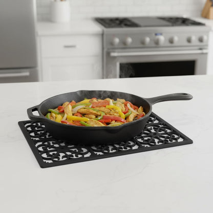 É, Extra Large, Thick, Silicone Trivet for Hot Dishes, Pots, and Pans, Heat Resistant Mat for Countertop, Hot Pad for Kitchen, Easy to Clean, 16 x 12 x 3/8 Inches, White