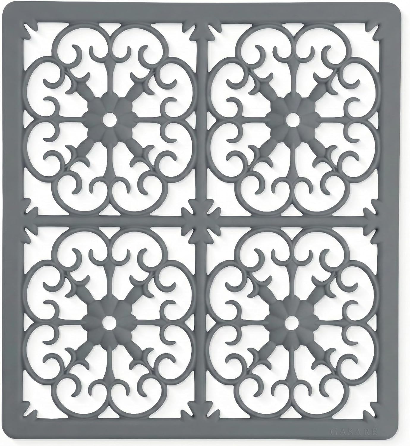 É, Extra Large, Thick, Silicone Trivet for Hot Dishes, Pots, and Pans, Heat Resistant Mat for Countertop, Hot Pad for Kitchen, Easy to Clean, 16 x 12 x 3/8 Inches, White