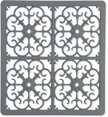 É, Extra Large, Thick, Silicone Trivet for Hot Dishes, Pots, and Pans, Heat Resistant Mat for Countertop, Hot Pad for Kitchen, Easy to Clean, 16 x 12 x 3/8 Inches, White