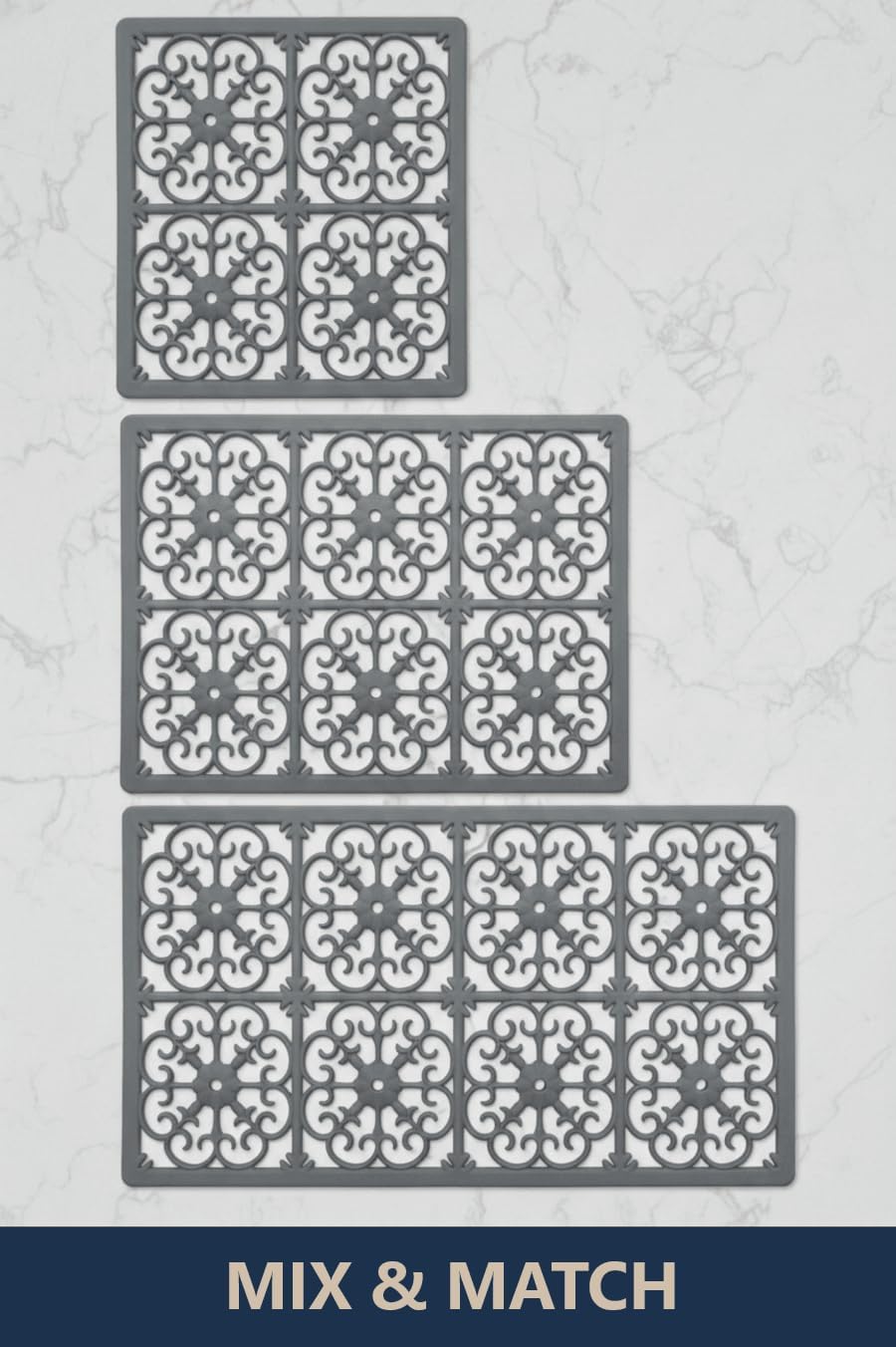 É, Extra Large, Thick, Silicone Trivet for Hot Dishes, Pots, and Pans, Heat Resistant Mat for Countertop, Hot Pad for Kitchen, Easy to Clean, 16 x 12 x 3/8 Inches, White
