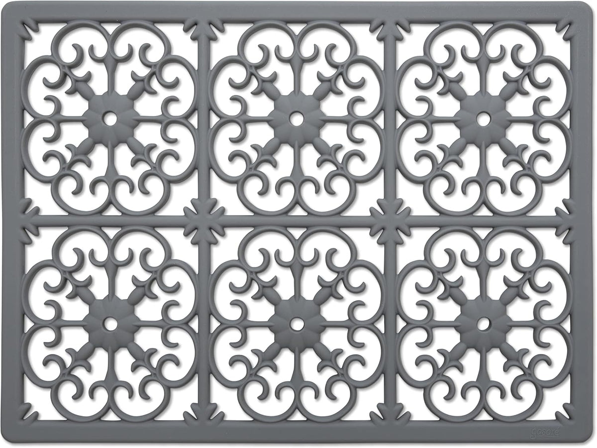 É, Extra Large, Thick, Silicone Trivet for Hot Dishes, Pots, and Pans, Heat Resistant Mat for Countertop, Hot Pad for Kitchen, Easy to Clean, 16 x 12 x 3/8 Inches, White