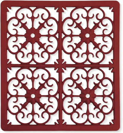 É, Extra Large, Thick, Silicone Trivet for Hot Dishes, Pots, and Pans, Heat Resistant Mat for Countertop, Hot Pad for Kitchen, Easy to Clean, 16 x 12 x 3/8 Inches, White