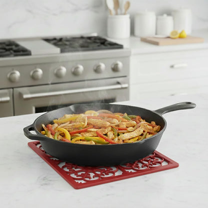 É, Extra Large, Thick, Silicone Trivet for Hot Dishes, Pots, and Pans, Heat Resistant Mat for Countertop, Hot Pad for Kitchen, Easy to Clean, 16 x 12 x 3/8 Inches, White