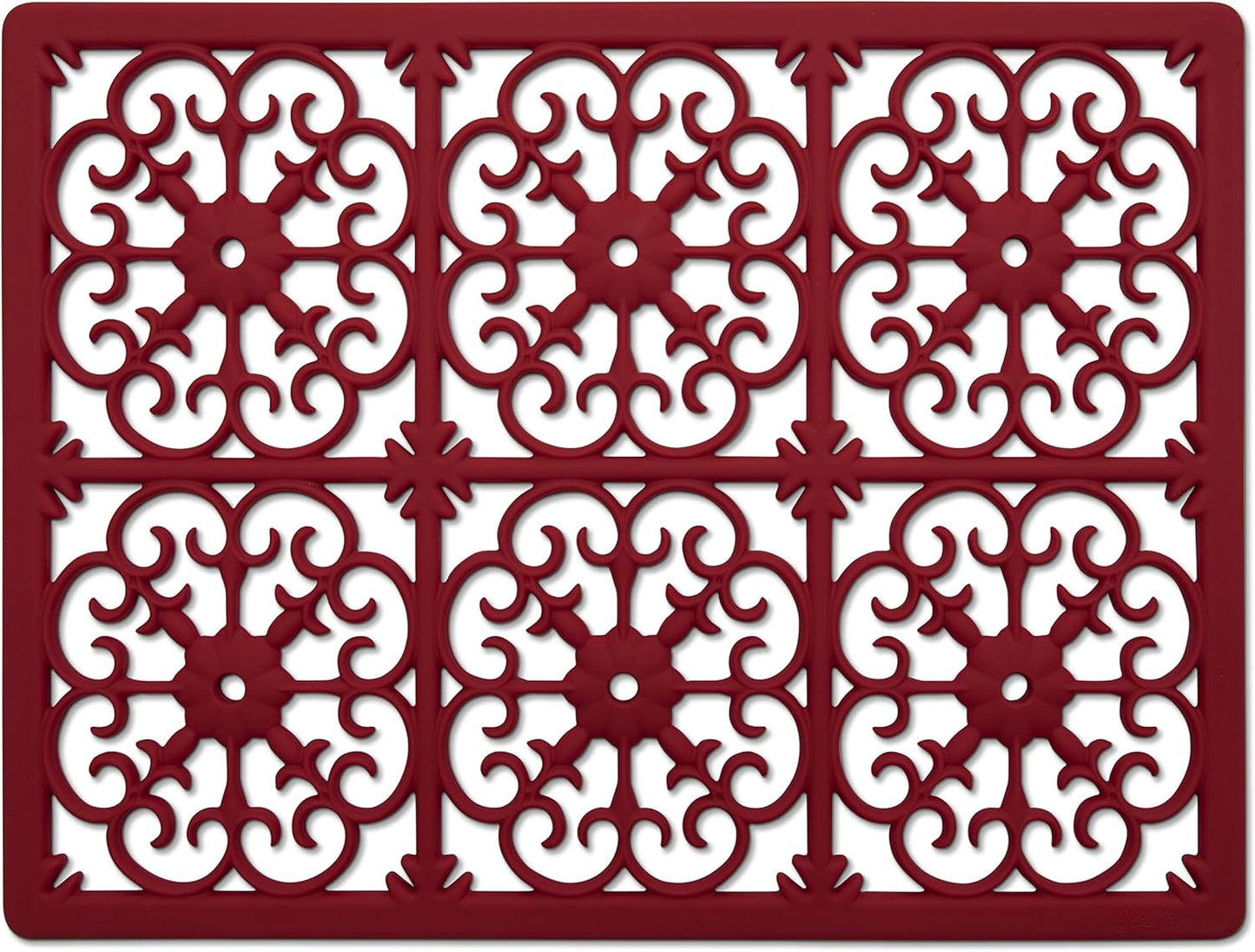 É, Extra Large, Thick, Silicone Trivet for Hot Dishes, Pots, and Pans, Heat Resistant Mat for Countertop, Hot Pad for Kitchen, Easy to Clean, 16 x 12 x 3/8 Inches, White