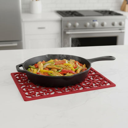 É, Extra Large, Thick, Silicone Trivet for Hot Dishes, Pots, and Pans, Heat Resistant Mat for Countertop, Hot Pad for Kitchen, Easy to Clean, 16 x 12 x 3/8 Inches, White