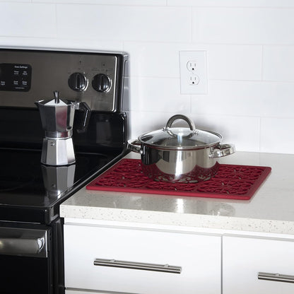 É, Extra Large, Thick, Silicone Trivet for Hot Dishes, Pots, and Pans, Heat Resistant Mat for Countertop, Hot Pad for Kitchen, Easy to Clean, 16 x 12 x 3/8 Inches, White