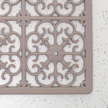 É, Extra Large, Thick, Silicone Trivet for Hot Dishes, Pots, and Pans, Heat Resistant Mat for Countertop, Hot Pad for Kitchen, Easy to Clean, 16 x 12 x 3/8 Inches, White