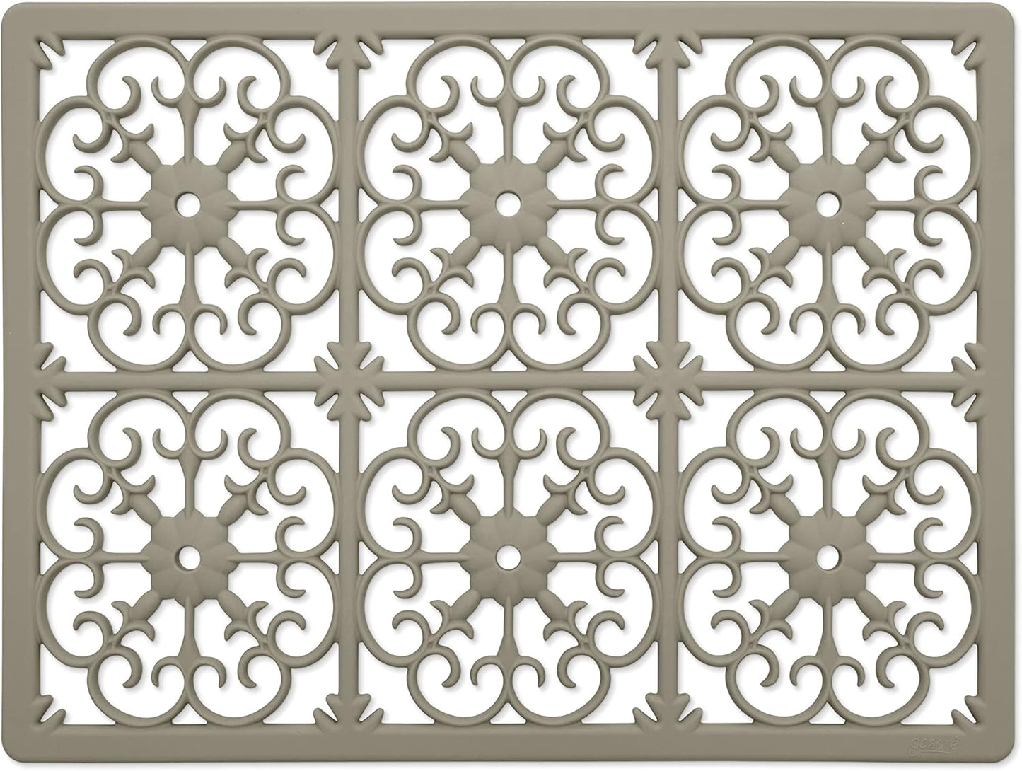É, Extra Large, Thick, Silicone Trivet for Hot Dishes, Pots, and Pans, Heat Resistant Mat for Countertop, Hot Pad for Kitchen, Easy to Clean, 16 x 12 x 3/8 Inches, White
