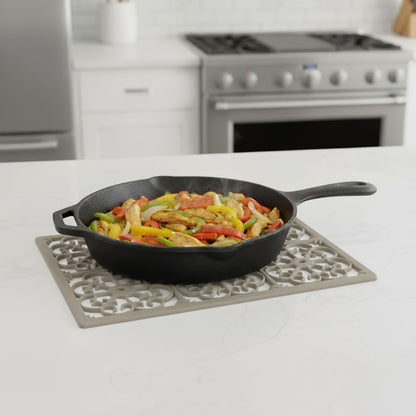 É, Extra Large, Thick, Silicone Trivet for Hot Dishes, Pots, and Pans, Heat Resistant Mat for Countertop, Hot Pad for Kitchen, Easy to Clean, 16 x 12 x 3/8 Inches, White