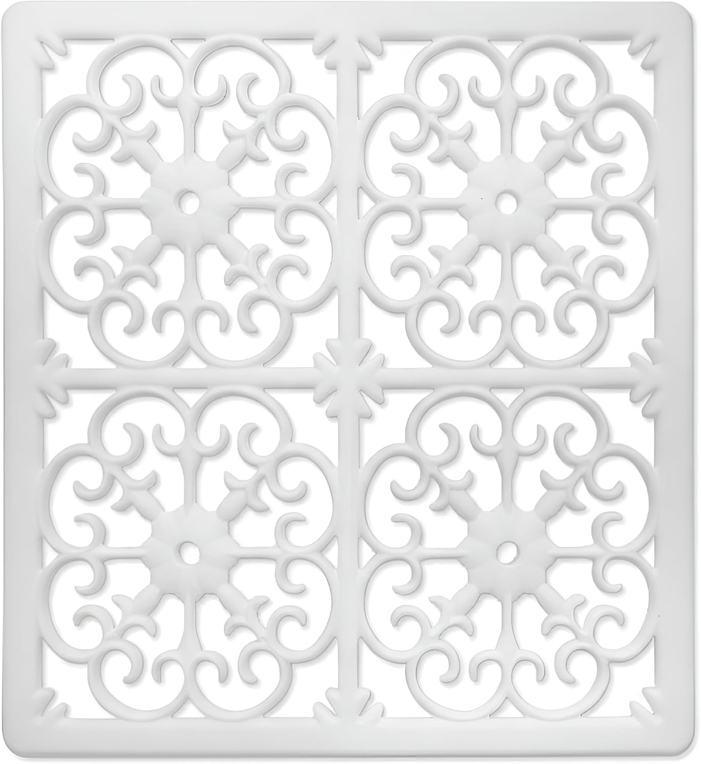É, Extra Large, Thick, Silicone Trivet for Hot Dishes, Pots, and Pans, Heat Resistant Mat for Countertop, Hot Pad for Kitchen, Easy to Clean, 16 x 12 x 3/8 Inches, White