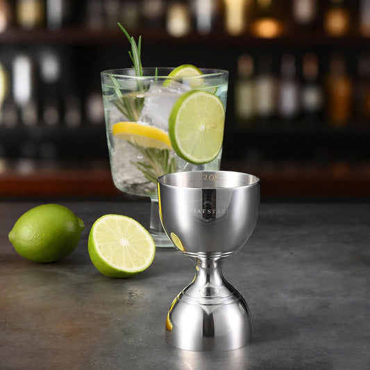 Stainless Steel Cocktail Jigger 2 Pack, Commercial Bar Tool for Restaurant, Bar, Pub & Catering, Bulk 1oz 2oz Double Sided Bell Jigger with Measurements, Professional Bartender Measuring Cup
