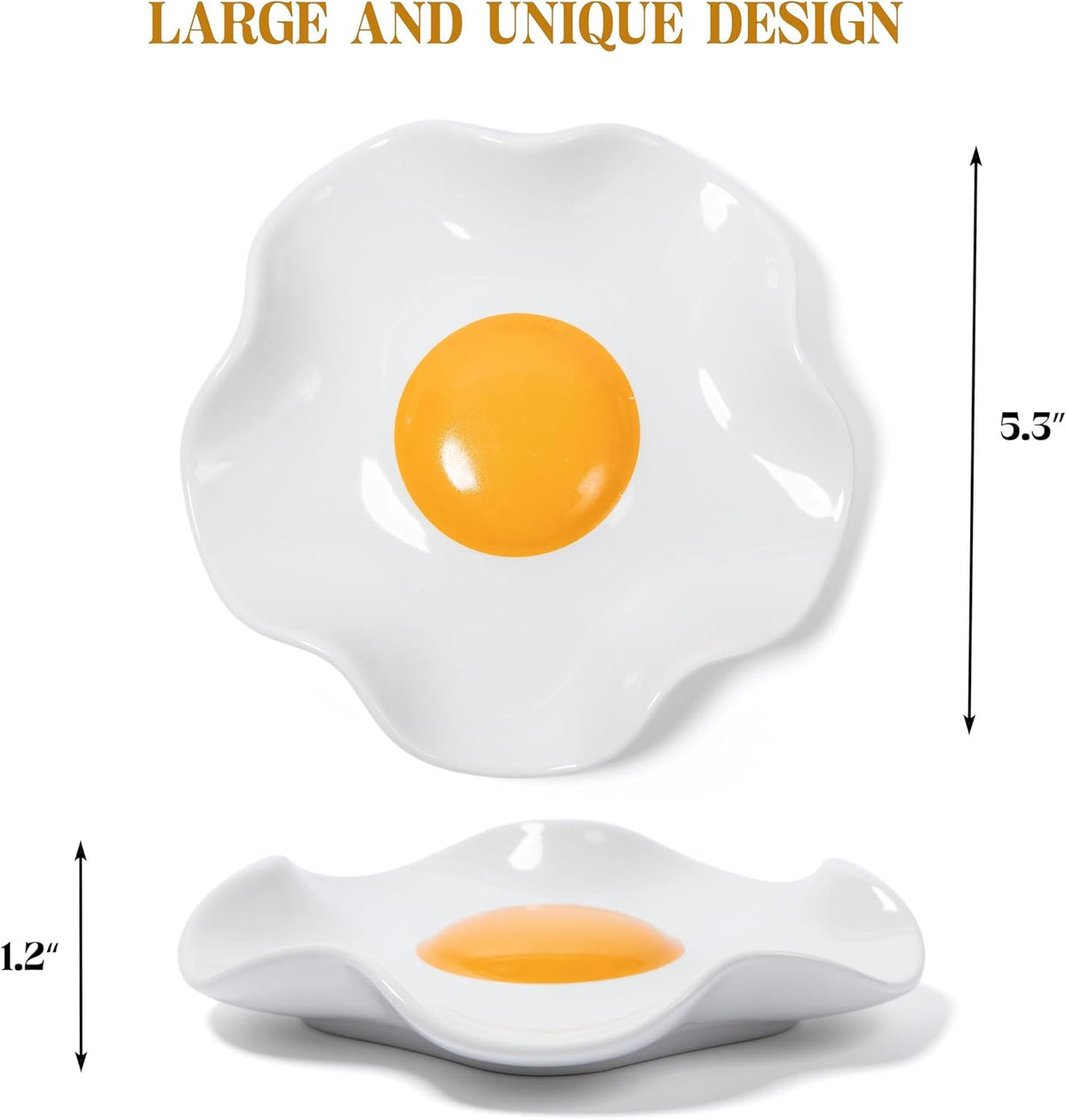 Fried Egg Ceramic Spoon Rest for stove top and kitchen counter | Large and Dishwasher-Safe Sponge holder | Home & kitchen decor | Kitchen Gifts for women | House warming gifts new home