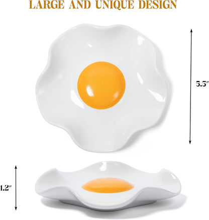 Fried Egg Ceramic Spoon Rest for stove top and kitchen counter | Large and Dishwasher-Safe Sponge holder | Home & kitchen decor | Kitchen Gifts for women | House warming gifts new home
