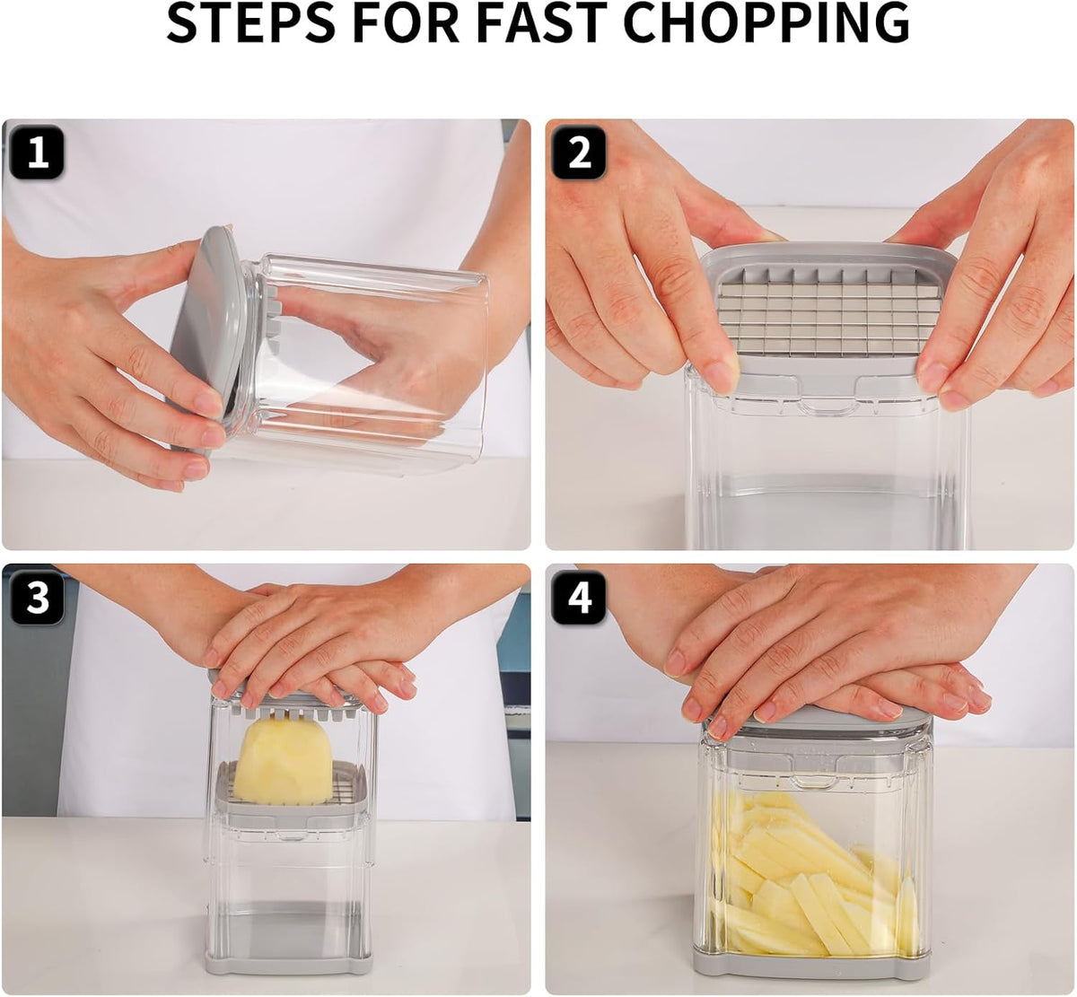 French Fry Cutter, Potato Cutter for Fries, Onion Chopper, French Fry Slicer for Potato Onion Carrot Cucumber Zucchini Pepper Apple