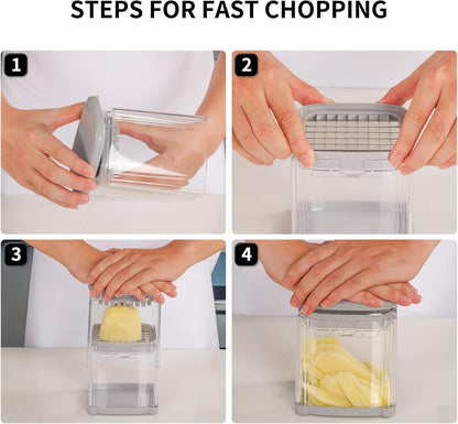 French Fry Cutter, Potato Cutter for Fries, Onion Chopper, French Fry Slicer for Potato Onion Carrot Cucumber Zucchini Pepper Apple