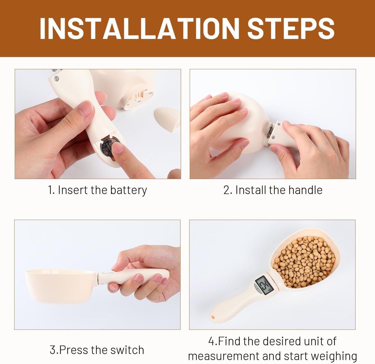 Digital Measuring Spoon Scale, Accurate Electronic Measuring Spoon with Conversion, Polygons Electric Measuring Spoon with LCD Display, for Weighing Baking Cooking