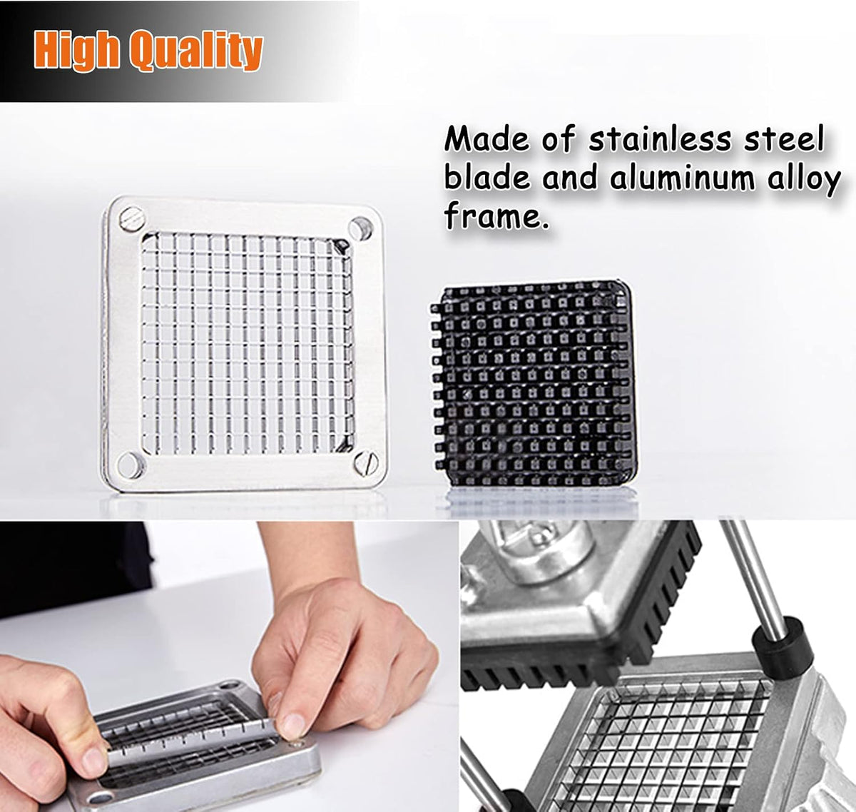 1/4" Replacement Dicer Chopper Blade with Pusher Block
