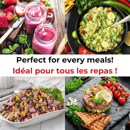 Pull Chopper - Multi Purpose Manual Food Processor - Three Blade System for a Faster Cut - From Large Chunks to Purée - Self-Retracting Cord - Fruits, Vegetables, Meats and Crushes Ice