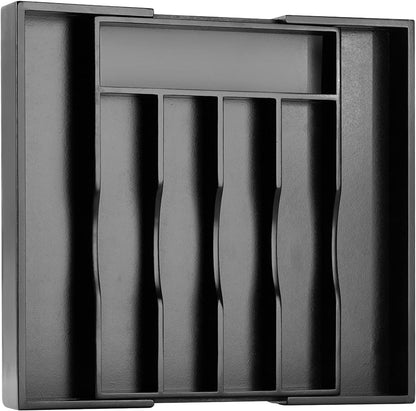 Kitchen Silverware Drawer Organizer and Storage Bamboo Wood Cooking Utensil Holder Cutlery Knife Jewelry Spice Rack Spoon Fork Multi Cabinet Organization Bathroom Counter Expandable Adjustable Tray